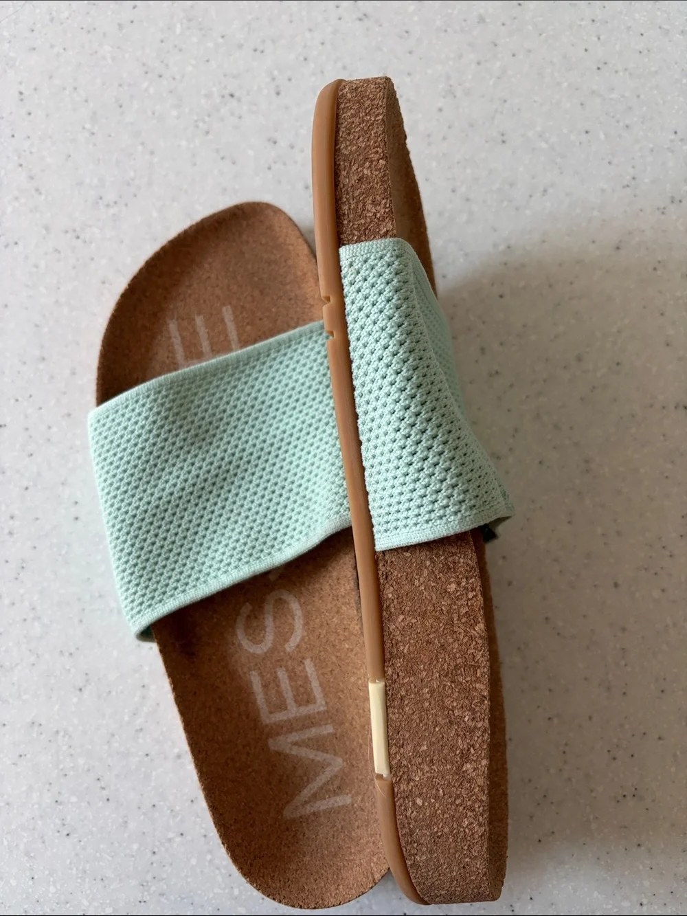 Garage Mint-Blue Textured Slide Sandals